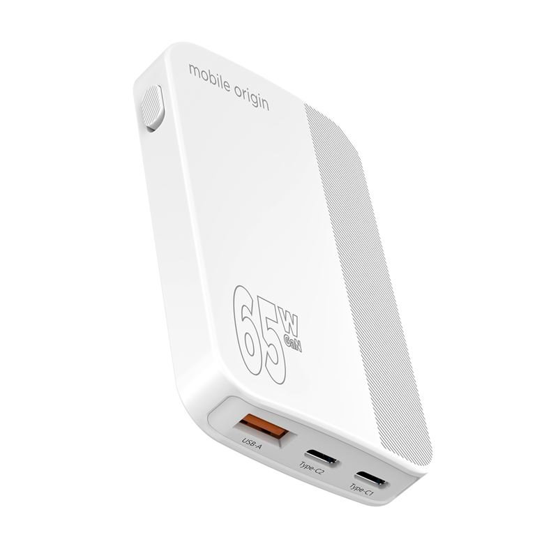 Mobile Origin 65W GaN III Slim Charger Dual USB-C / Single USB-A - White