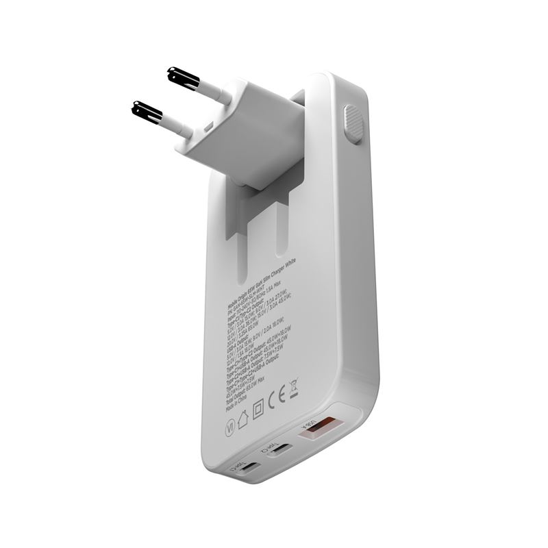 Mobile Origin 65W GaN III Slim Charger Dual USB-C / Single USB-A - White