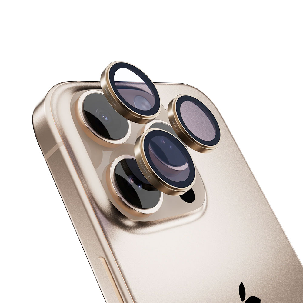 SwitchEasy Lenz Sapphire Camera Lens Protector pre iPhone 16 Pro/16 Pro Max - Desert Titanium