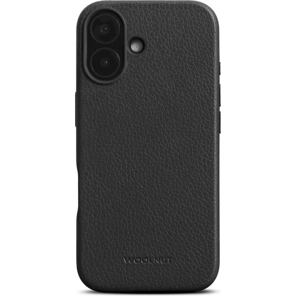 Woolnut Leather Case for iPhone 16 - Black