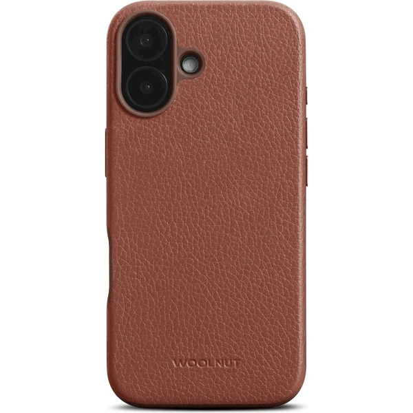 Woolnut Leather Case for iPhone 16 - Cognac