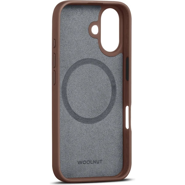 Woolnut Leather Case for iPhone 16 - Cognac