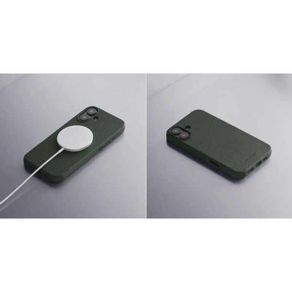 Woolnut Leather Case for iPhone 16 - Green