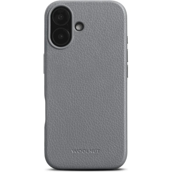 Woolnut Leather Case for iPhone 16 - Grey