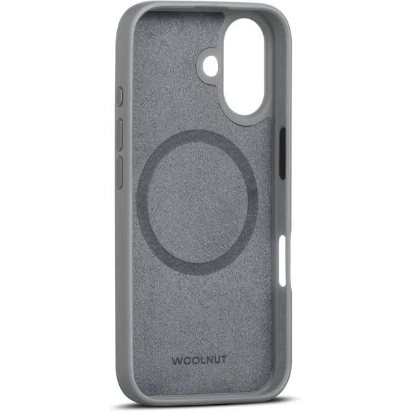 Woolnut Leather Case for iPhone 16 - Grey