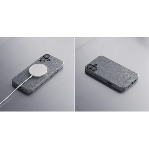 Woolnut Leather Case for iPhone 16 - Grey