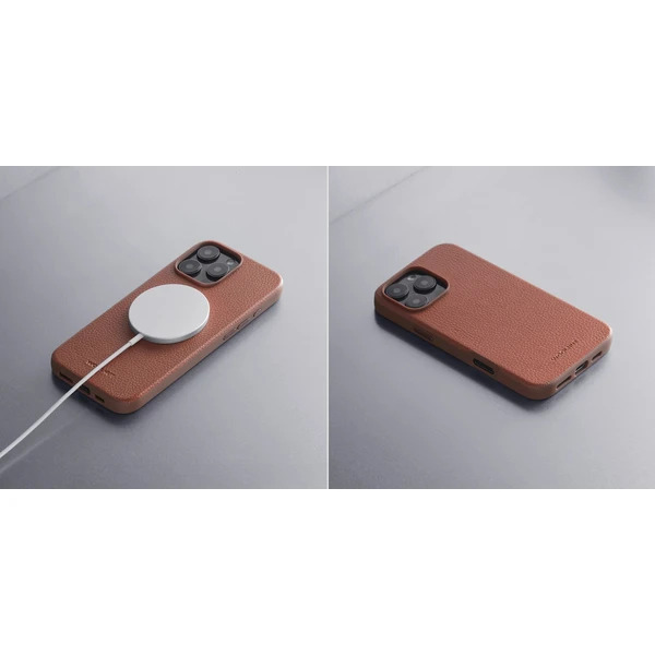 Woolnut Leather Case for iPhone 16 Pro - Cognac