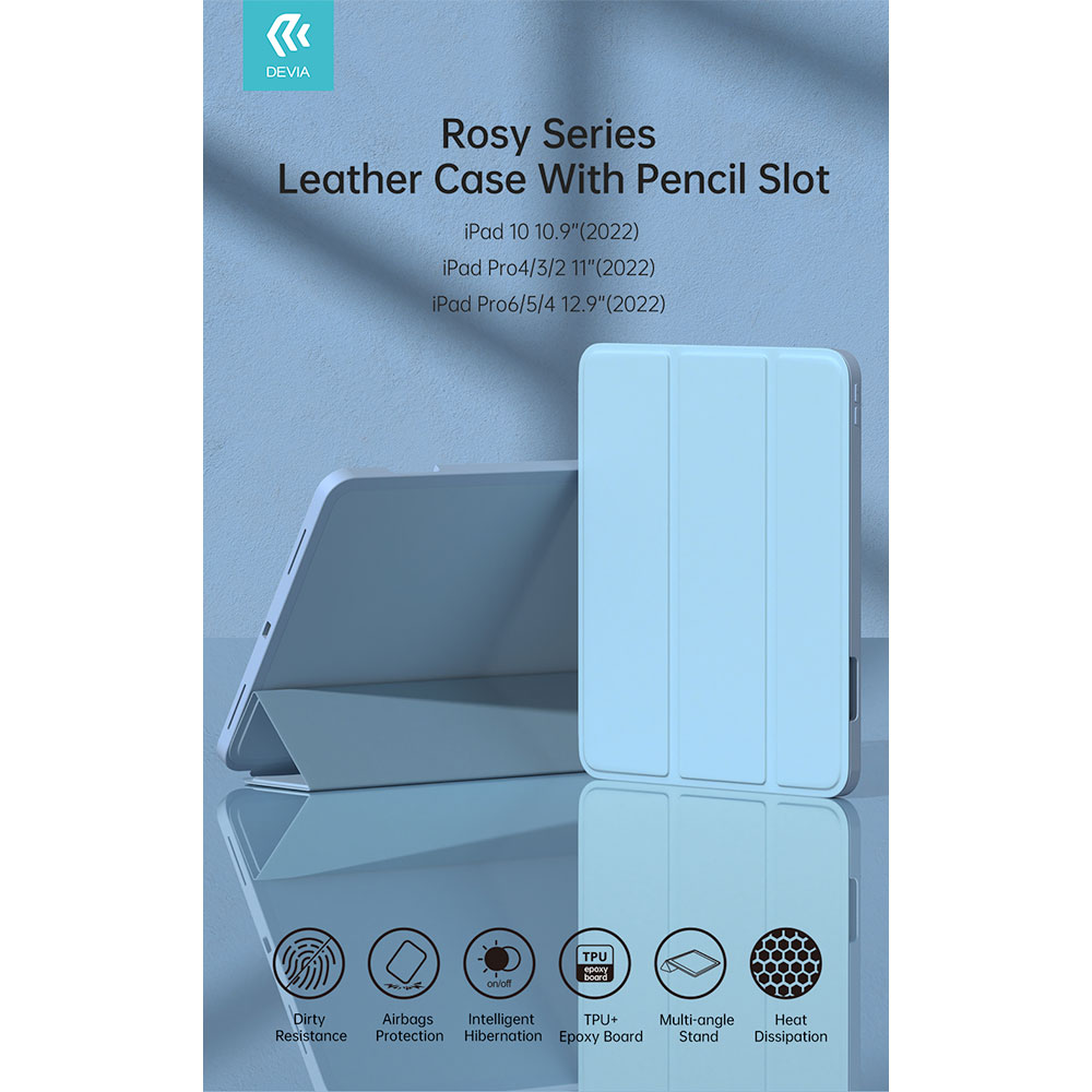 Devia puzdro Leather Case with Pencil Slot pre iPad Air 13" M2/M3 - Black