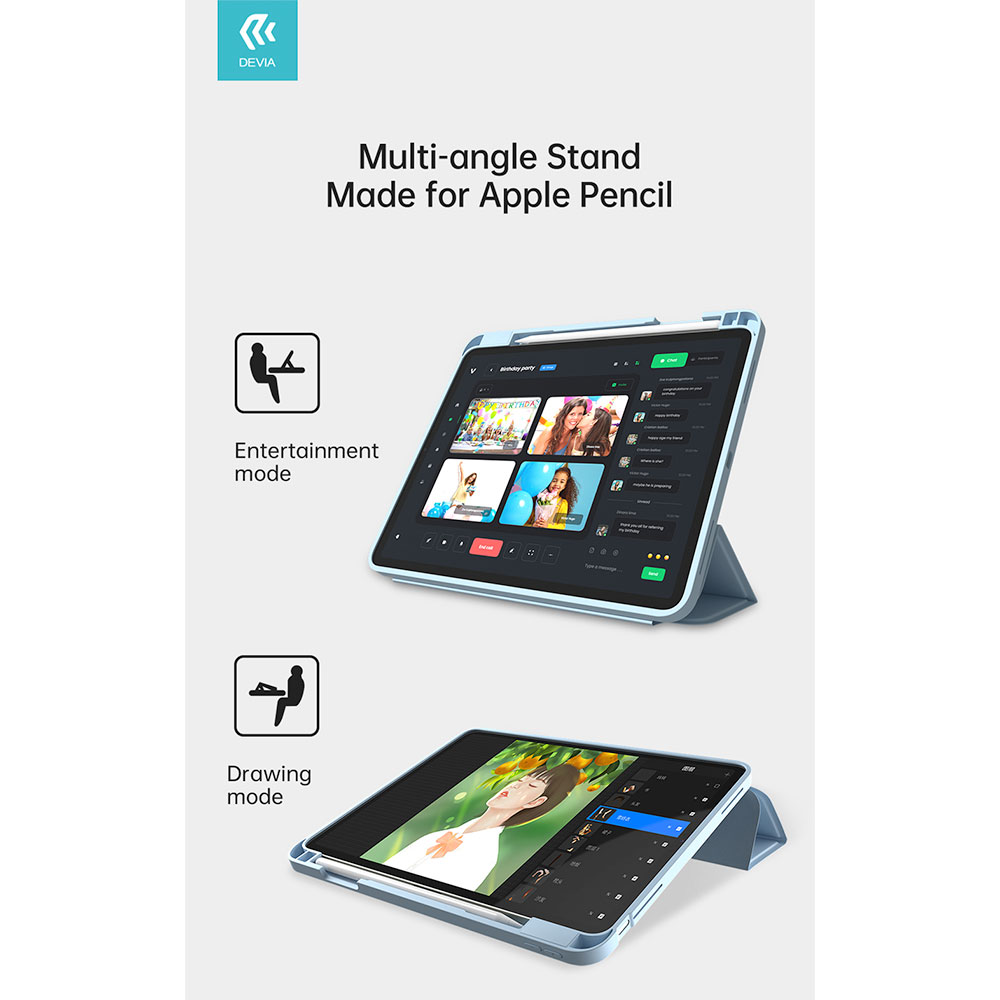 Devia puzdro Leather Case with Pencil Slot pre iPad Air 13" M2/M3 - Black