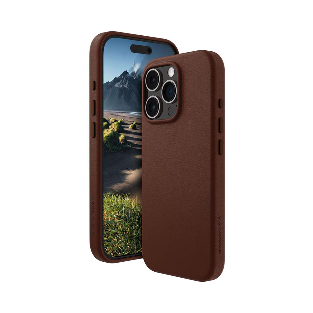 dbramante1928 - Puzdro Roskilde 2 s MagSafe pre iPhone 16 Pro, dark tan