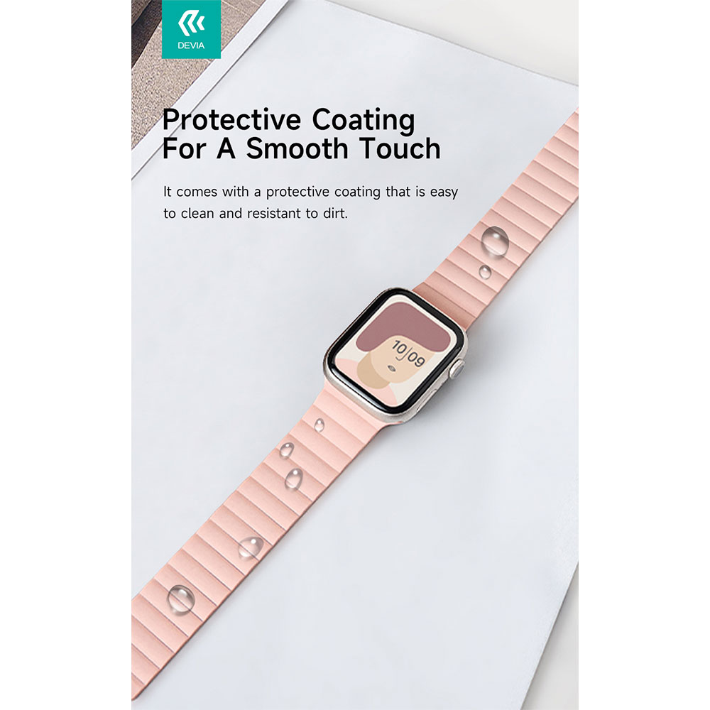 Devia remienok Nature Silicone Magnetic Watch Band 44/45/46mm - Stardust Pink