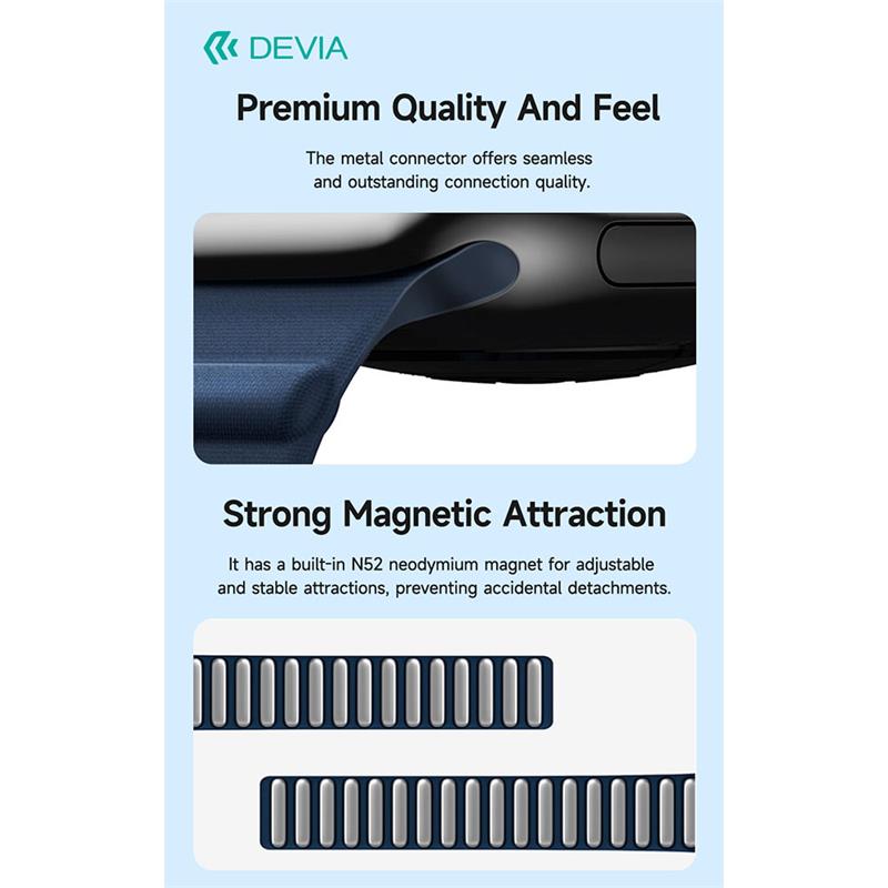 Devia remienok Deluxe Magnetic Fiber Watch Band 44/45/46mm - Taupe