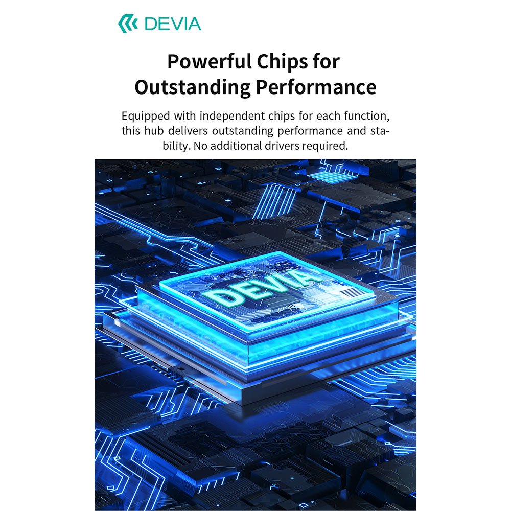 Devia USB-C Hub Leopard Series 4-in-1 EC700 - Deep Gray