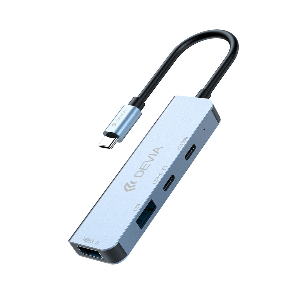 Devia USB-C Hub Leopard Series 4-in-1 EC700 - Deep Gray