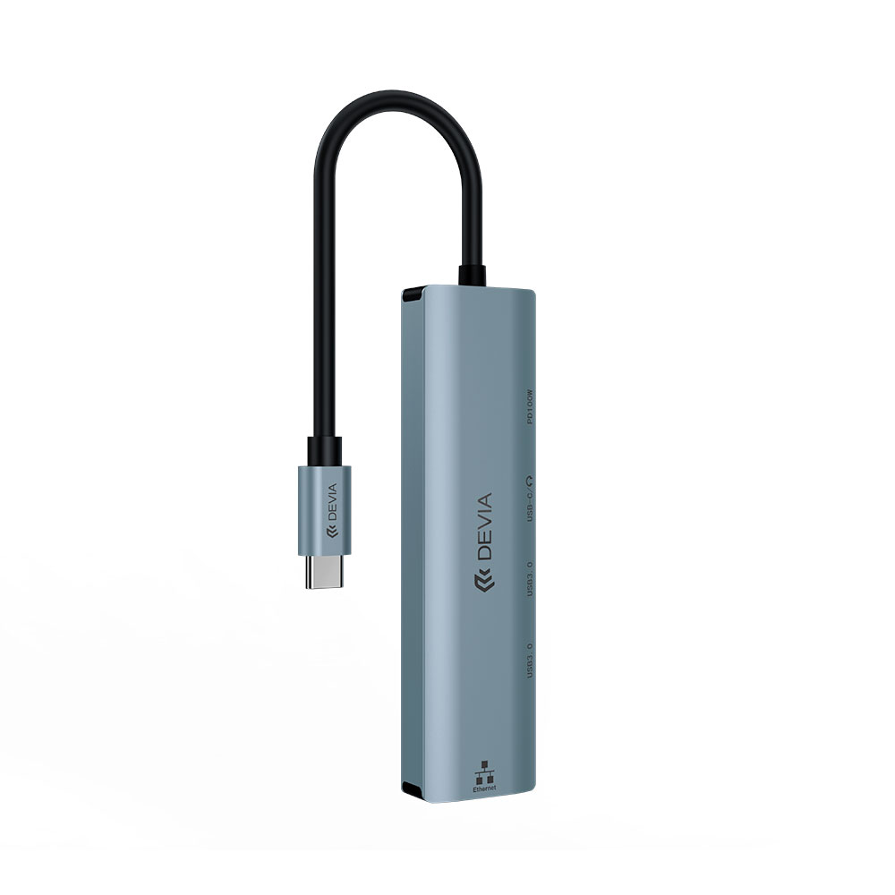 Devia USB-C Hub Leopard Series 5-in-1 EC701 - Deep Gray