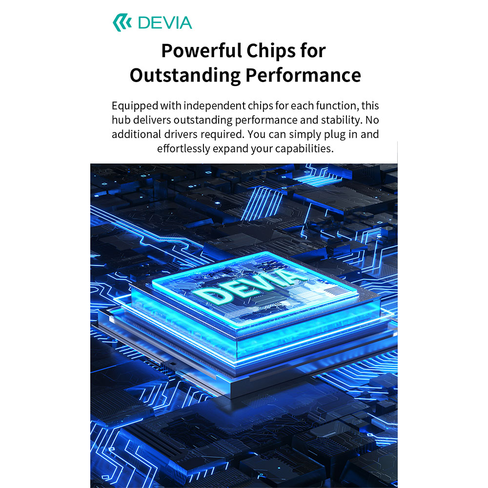 Devia USB-C Hub Leopard Series 5-in-1 EC701 - Deep Gray