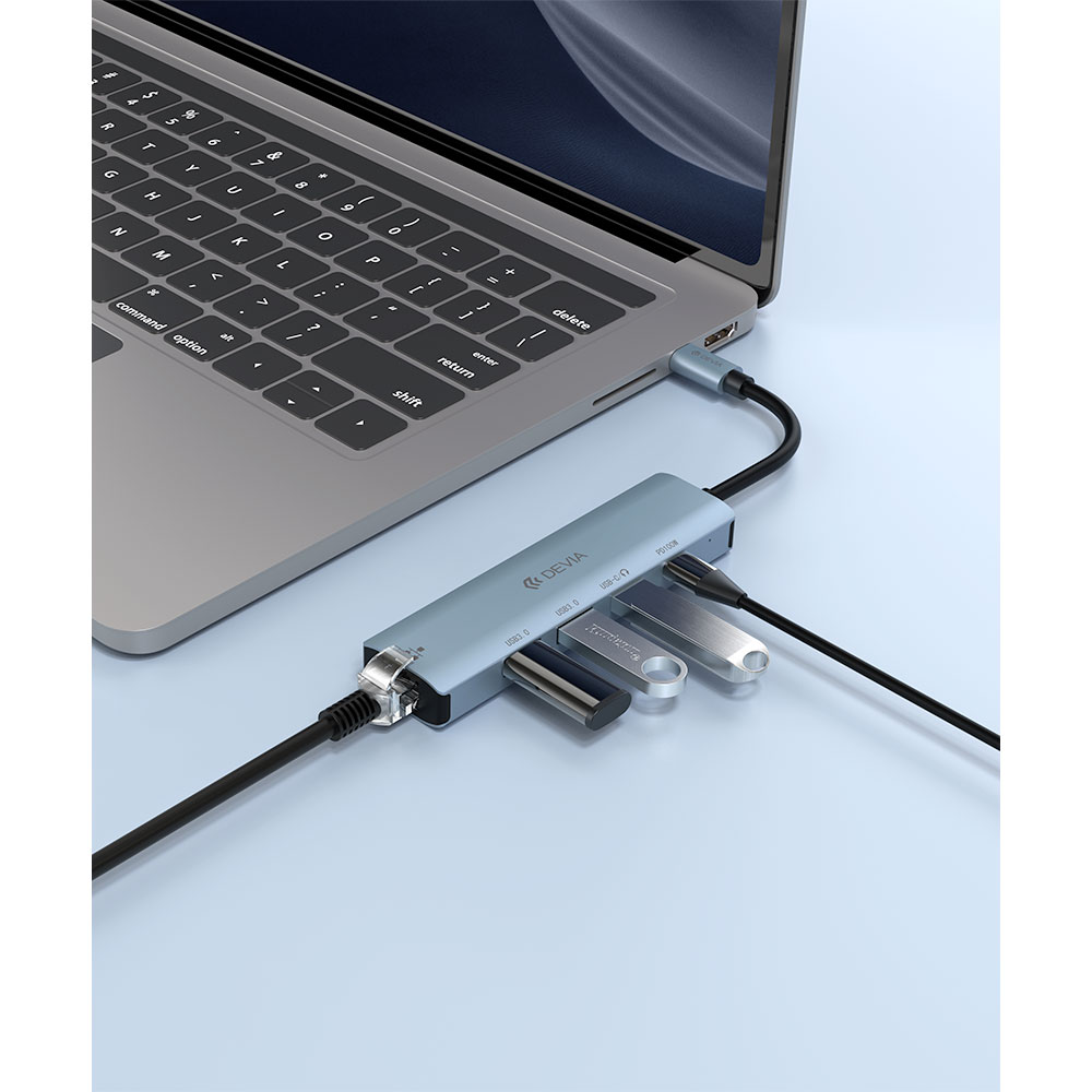 Devia USB-C Hub Leopard Series 5-in-1 EC701 - Deep Gray