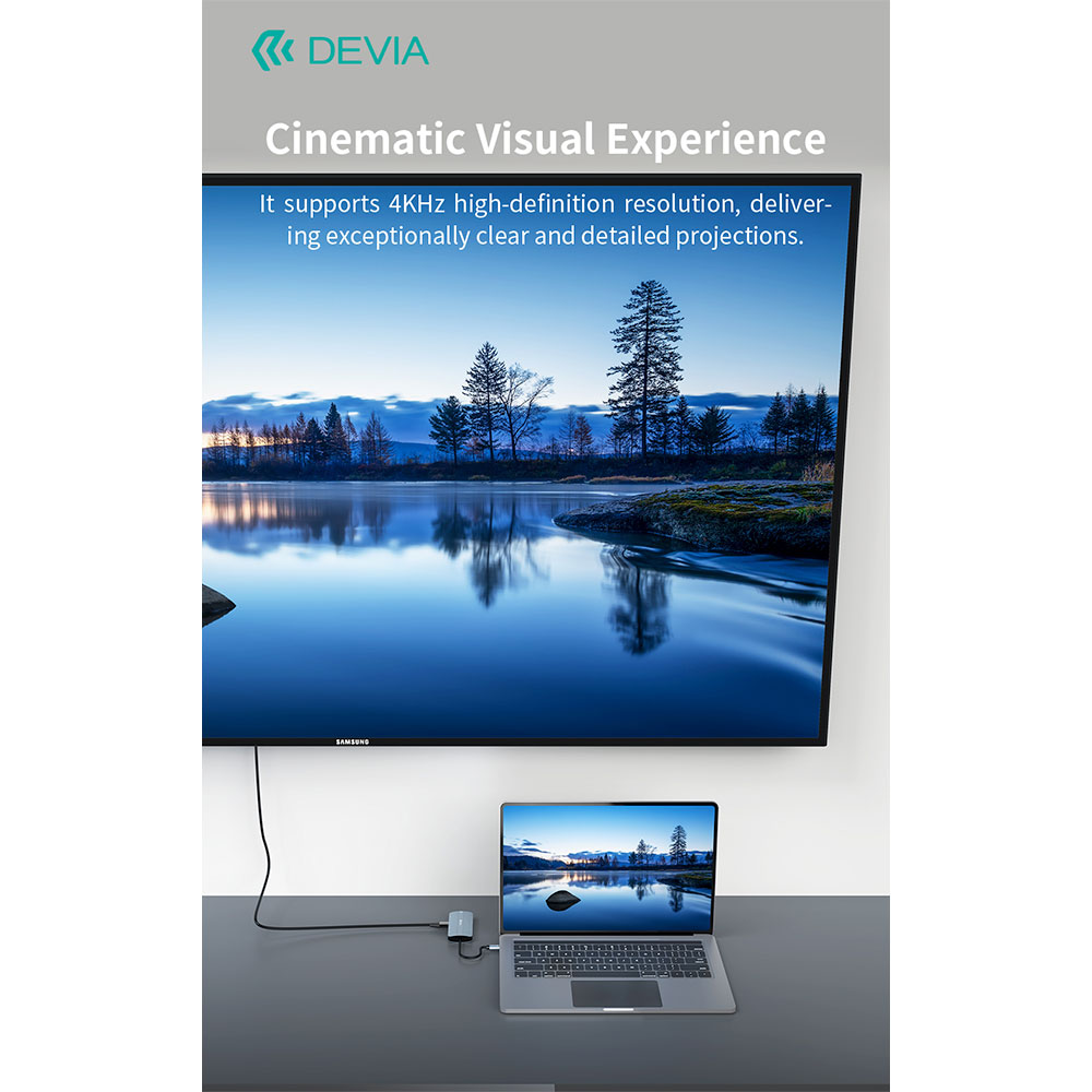 Devia USB-C Hub Leopard Series 9-in-1 EC704 - Deep Gray