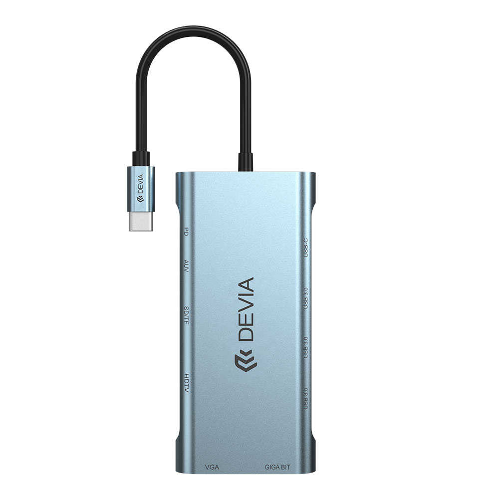 Devia USB-C Hub Leopard Series 11-in-1 - Deep Gray