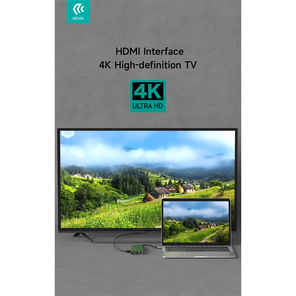 Devia USB-C Hub Leopard Series 11-in-1 - Deep Gray