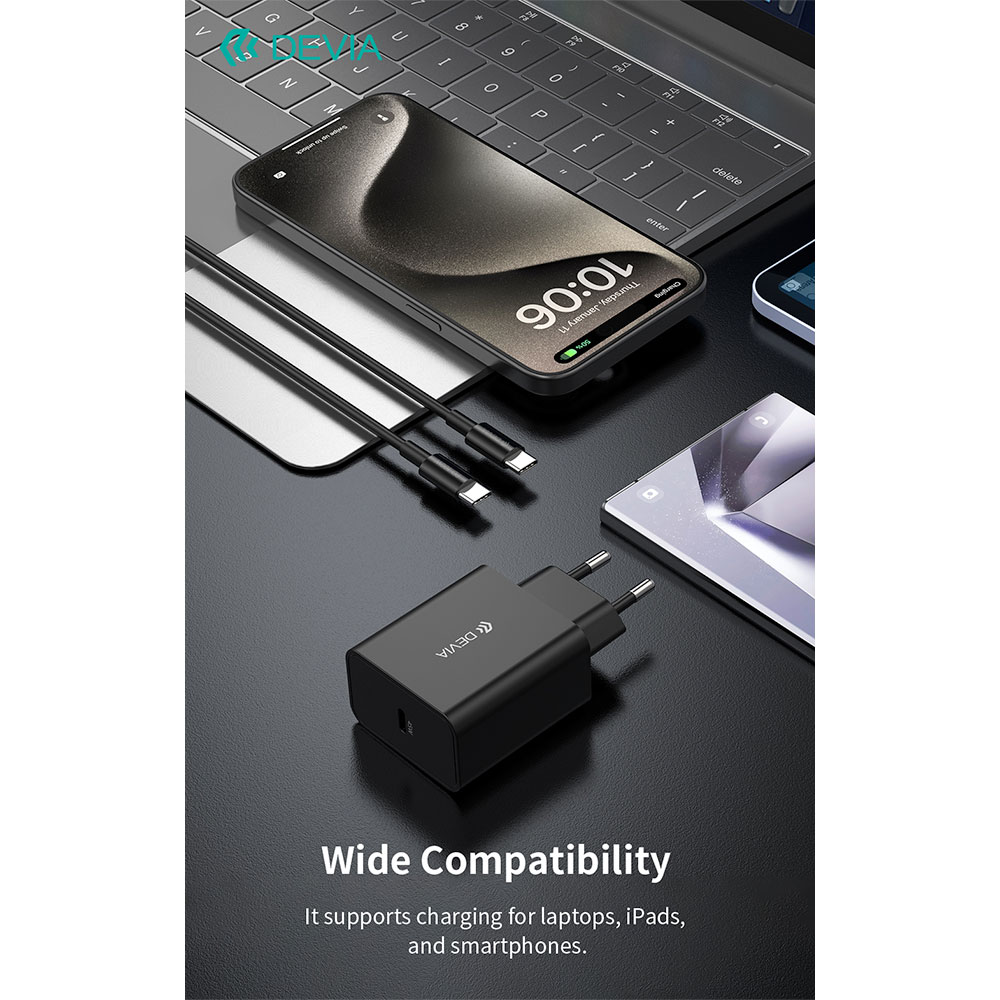 Devia sieťová nabíjačka Rocket Series PD Quick Charger 45W - Black