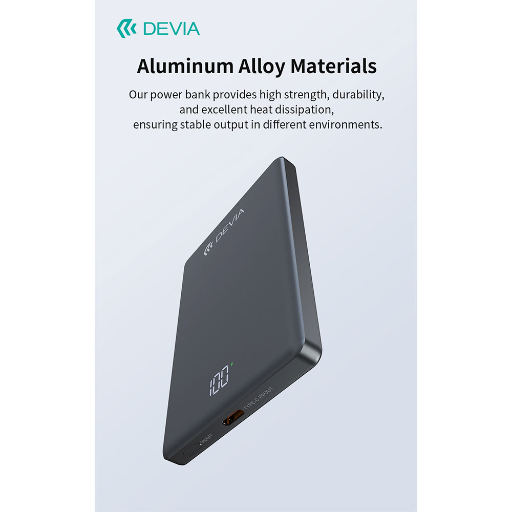 Devia powerbank Extreme Speed Series Mini Magnetic 5.000 mAh PD 20W - Space Gray