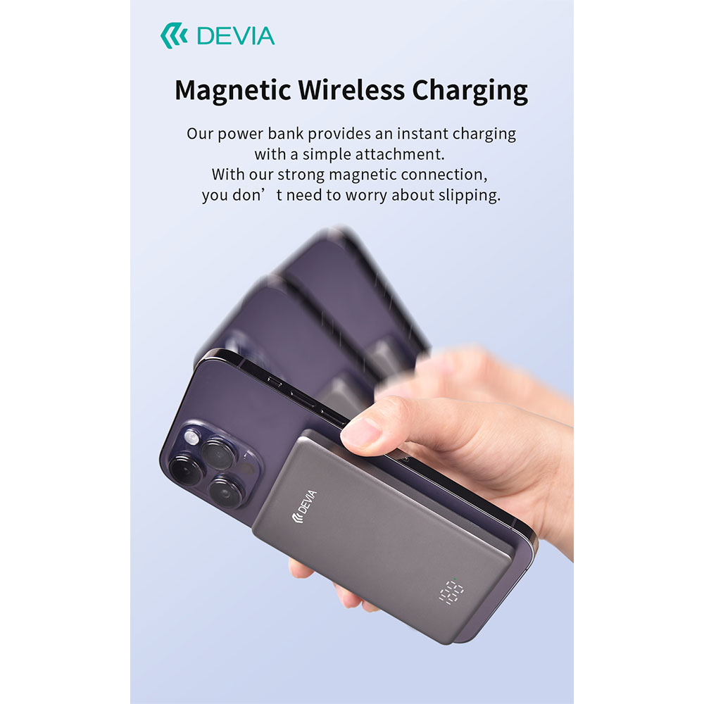 Devia powerbank Extreme Speed Series Mini Magnetic 5.000 mAh PD 20W - Space Gray