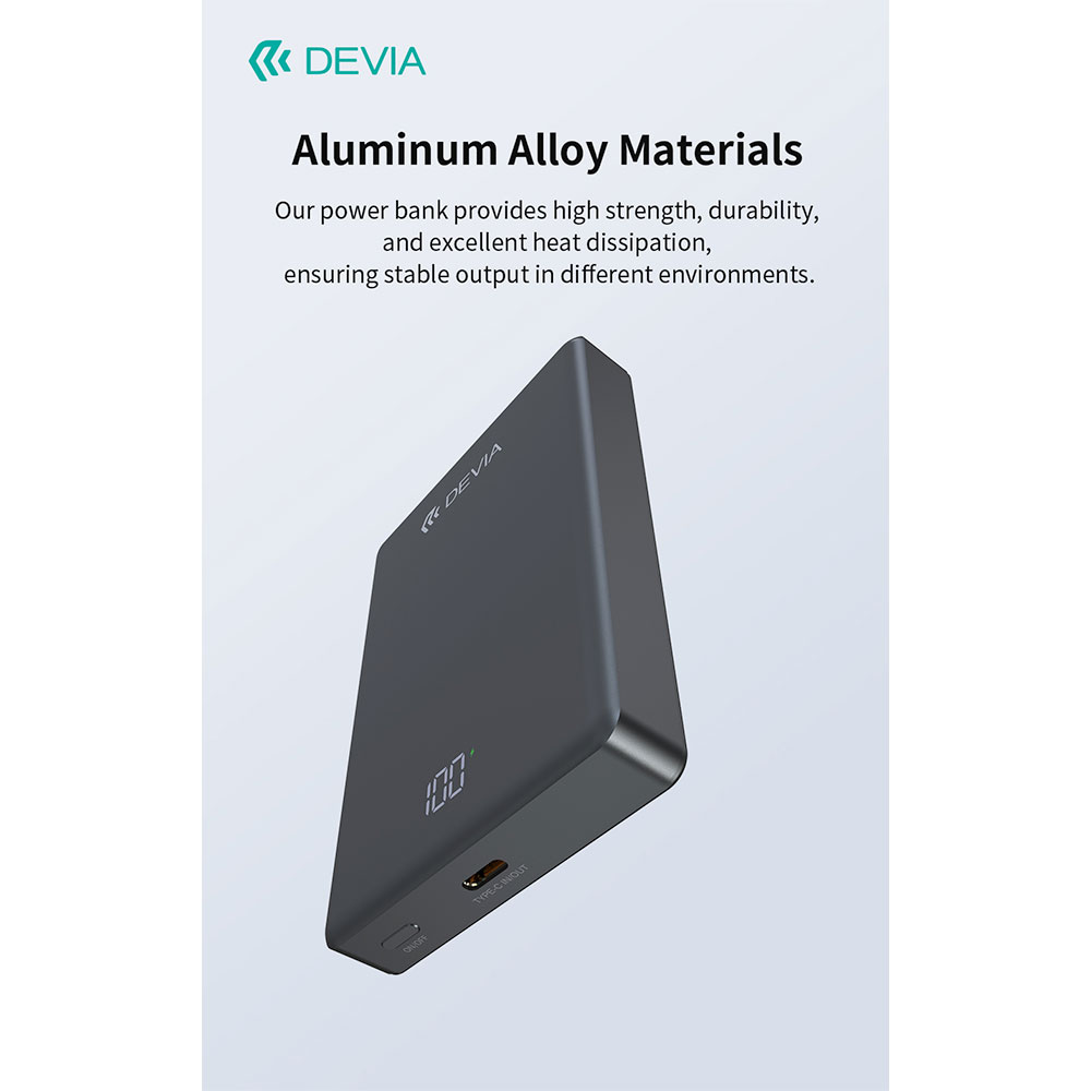 Devia powerbank Extreme Speed Series Mini Magnetic 10.000 mAh PD 20W - Space Gray