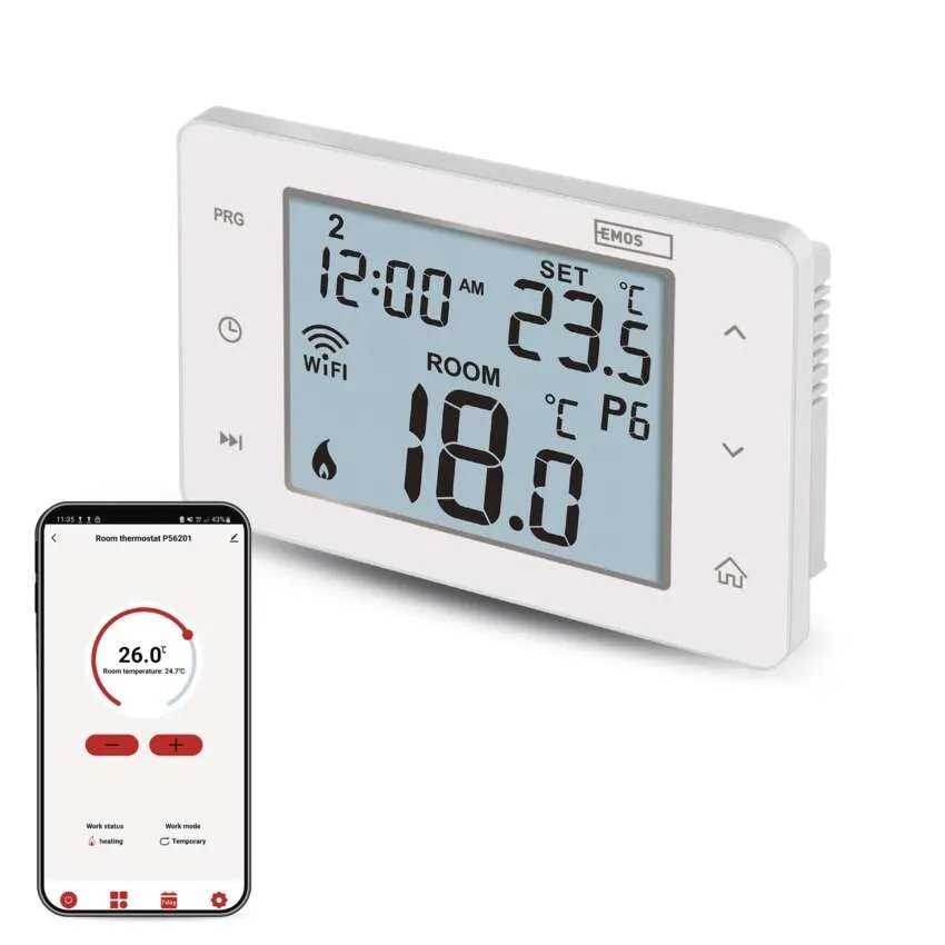 EMOS Pokojový programovatelný drátový WiFi GoSmart termostat P56201