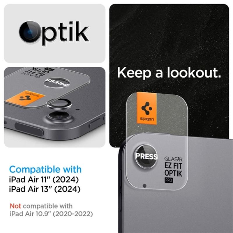 Spigen Glass tR EZ Fit Optik Pro pre iPad Air 11" M2/M3, iPad Air 13" M2/M3 - Space Gray