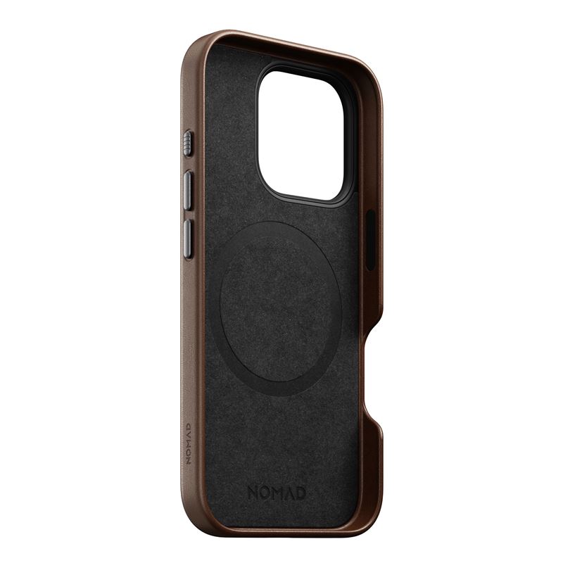 Nomad kryt Traditional Leather Case Magsafe pre iPhone 16 Pro - Brown