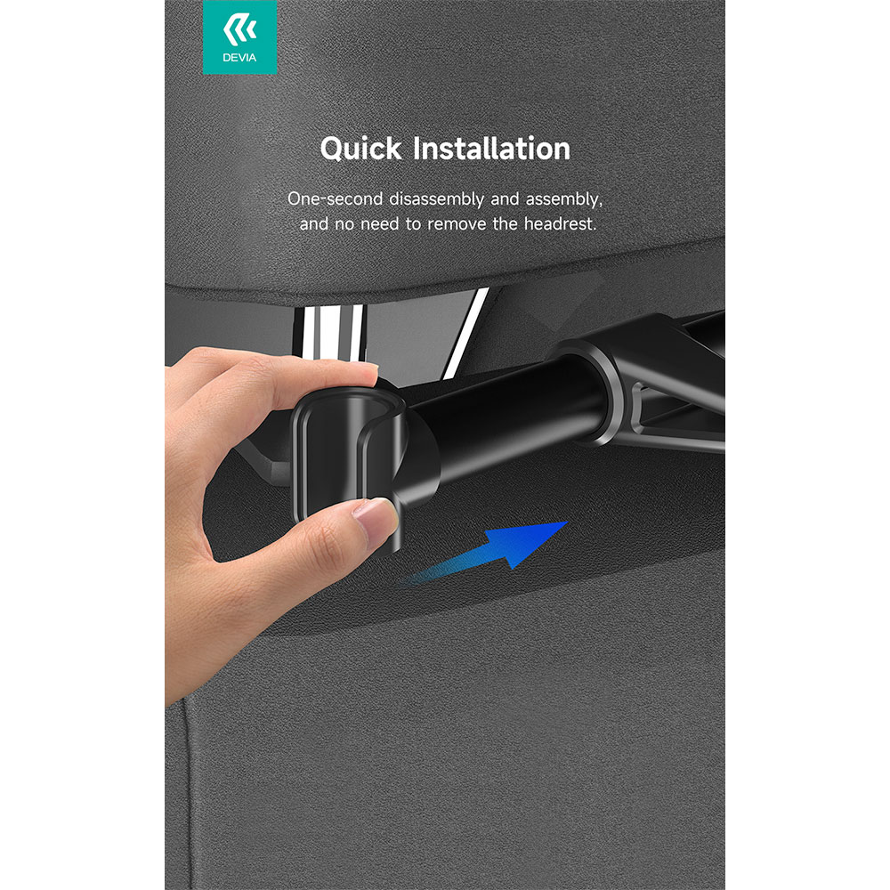 Devia držiak do auta Magic Clip Car Back Seat Tablet Bracket - Black