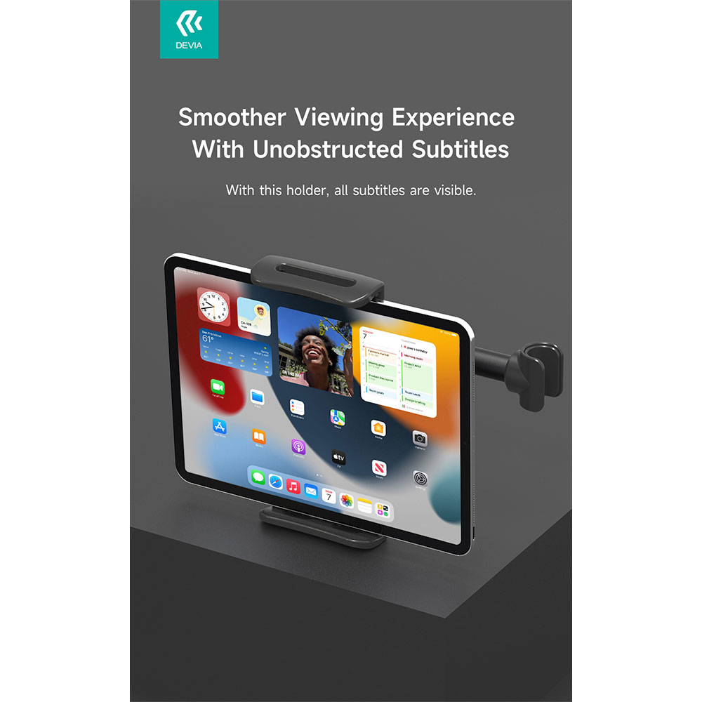 Devia držiak do auta Magic Clip Car Back Seat Tablet Bracket - Black