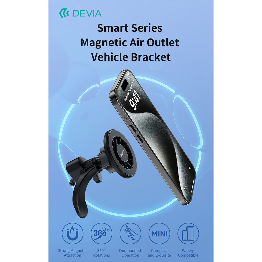 Devia držiak do auta Smart Series Magnetic Air Outlet Vehicle Bracket - Black