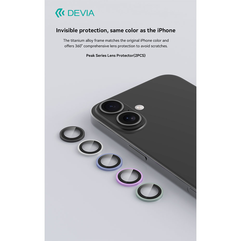 Devia Peak Series Lens Protector pre iPhone 16/16 Plus - Green