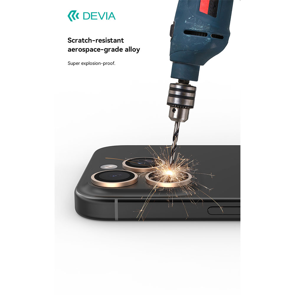 Devia Peak Series Lens Protector pre iPhone 16 Pro/16 Pro Max - Titanium Gray