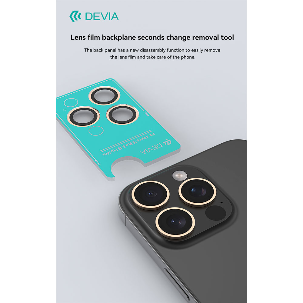 Devia Peak Series Lens Protector pre iPhone 16 Pro/16 Pro Max - Bright Silver