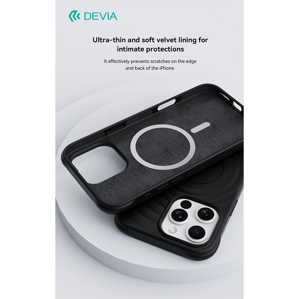 Devia kryt Ripple Magnetic Shockproof TPU Case pre iPhone 16 - Black