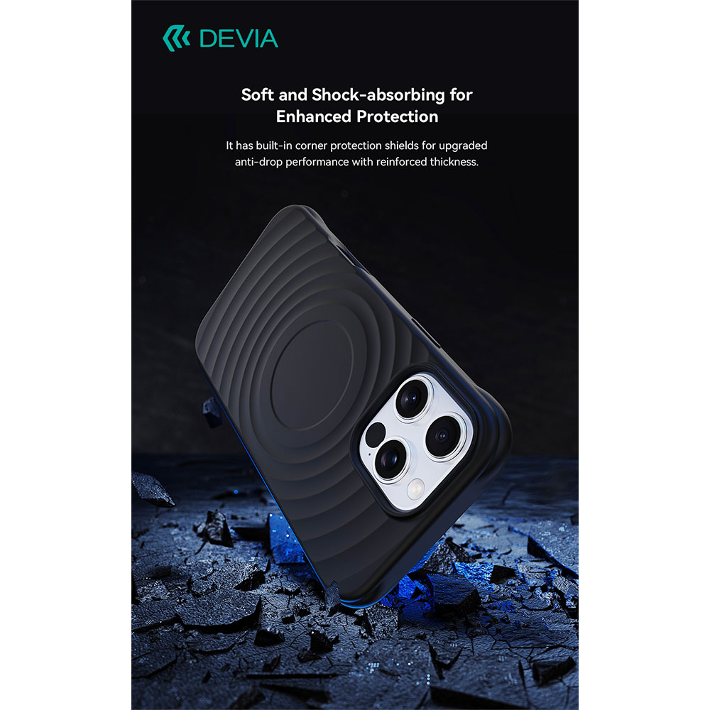 Devia kryt Ripple Magnetic Shockproof TPU Case pre iPhone 16 Pro - Black
