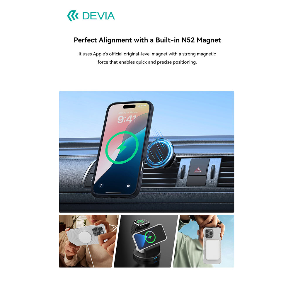 Devia kryt Ripple Magnetic Shockproof TPU Case pre iPhone 16 Pro - Black