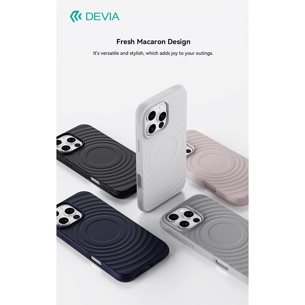 Devia kryt Ripple Magnetic Shockproof TPU Case pre iPhone 16 Pro - Gray