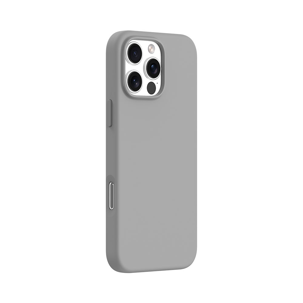 Devia kryt Nature Series Silicone Magnetic Case pre iPhone 16 Pro - Gray White