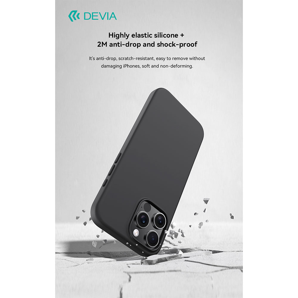 Devia kryt Nature Series Silicone Magnetic Case pre iPhone 16 Pro - Gray White