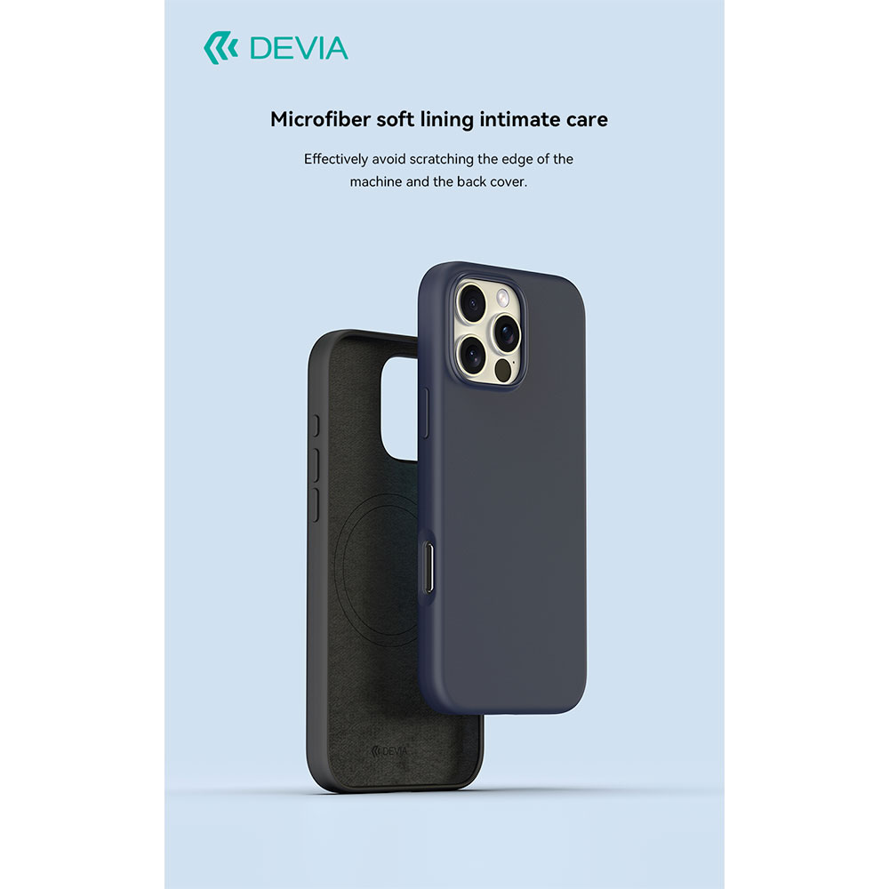 Devia kryt Nature Series Silicone Magnetic Case pre iPhone 16 Pro Max - Gray White