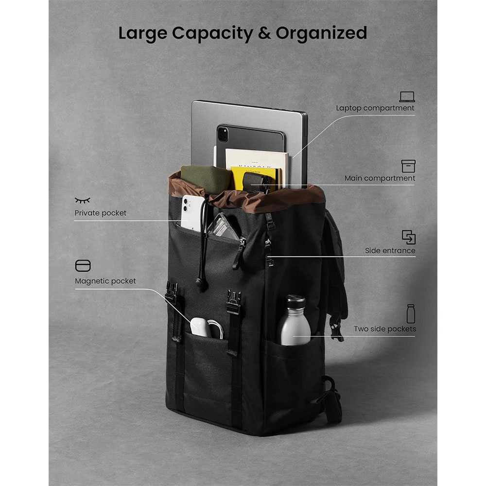 TomToc batoh Vintpack TA1 22L - Dark