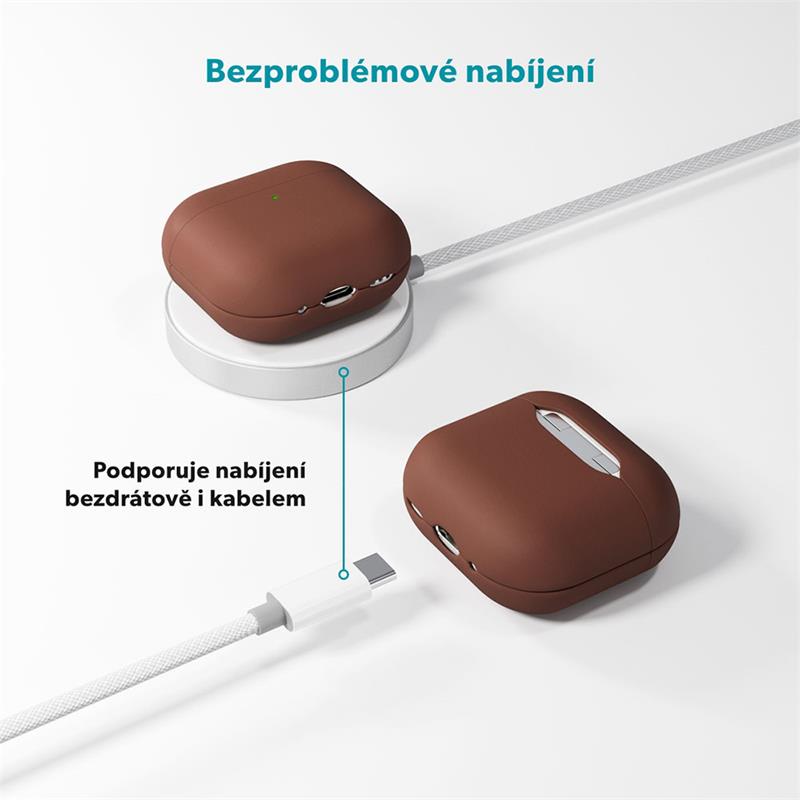 Epico Leather Case Airpods 4/4 (ANC) - hnědá