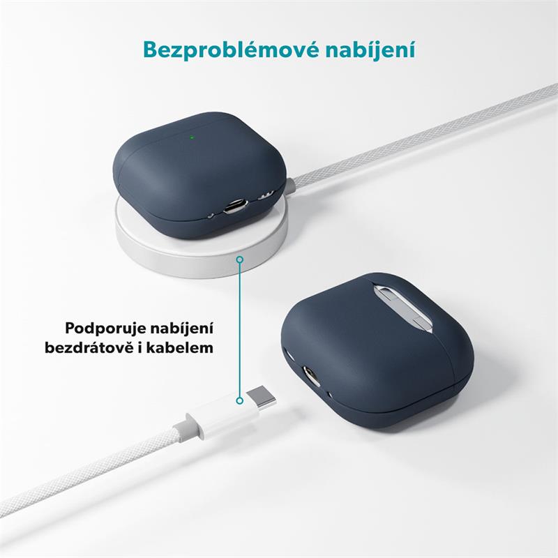 Epico Leather Case Airpods 4/4 (ANC) - modrá