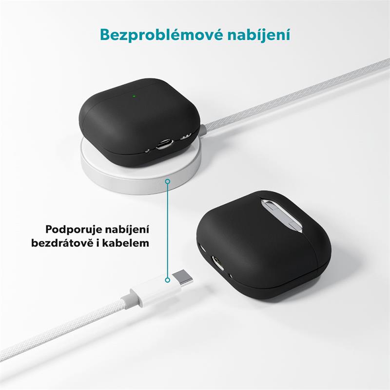 Epico Leather Case Airpods 4/Airpods 4 (ANC) - čierna