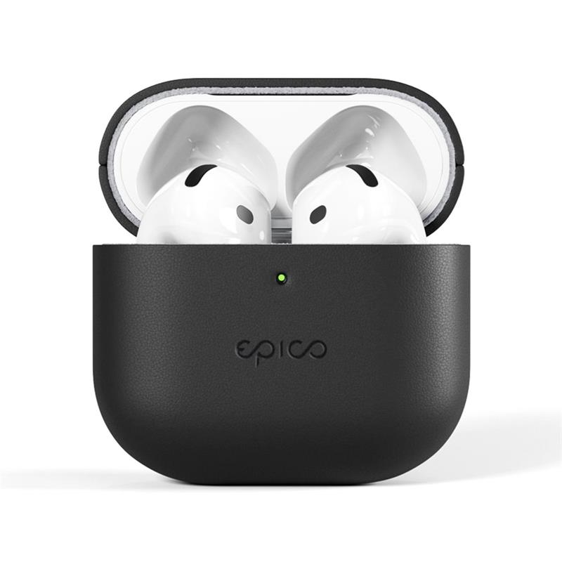 Epico Leather Case Airpods 4/Airpods 4 (ANC) - čierna