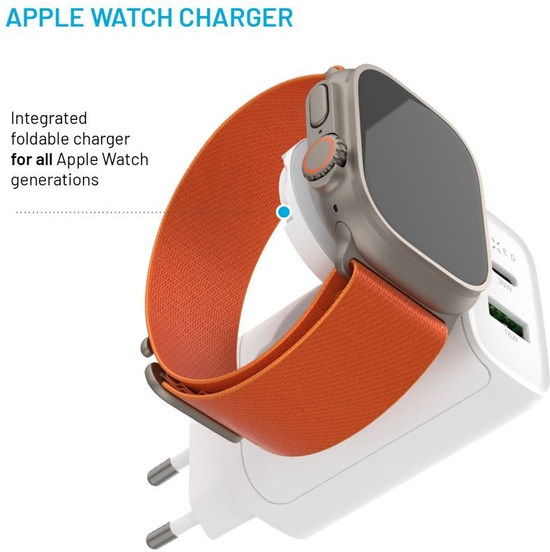 FIXED Sieťová nabíjačka s USB-C a USB výstupom a podporou PD, 30W, biela